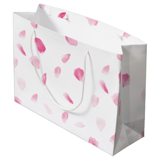 Romantische Rose Petals Große Geschenktüte (Rückseite Schrägansicht)