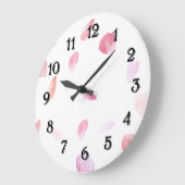 Romantische Rose Petals Große Wanduhr (Winkel)