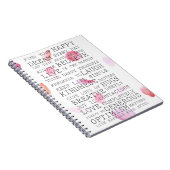 Romantische Rose Petals Inspiration Worte Notizblock (Rechte Seite)