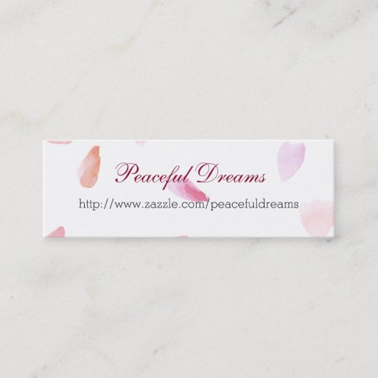 Romantische Rose Petals Mini Visitenkarte (Vorderseite)