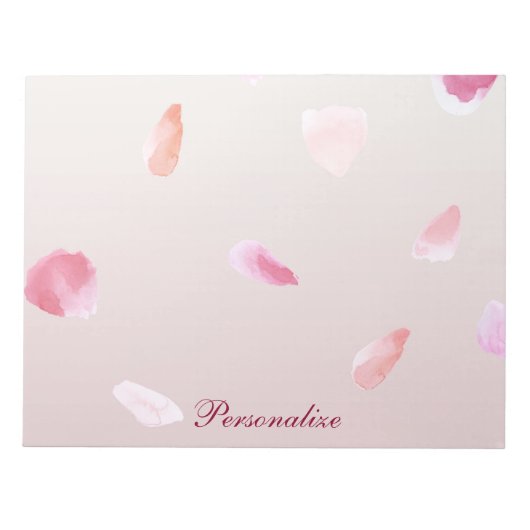 Romantische Rose Petals Notizblock (Vorderseite)