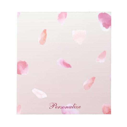 Romantische Rose Petals Notizblock (Vorderseite)