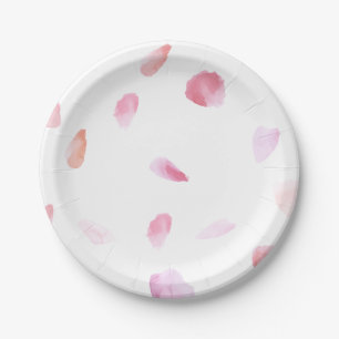 Romantische Rose Petals Pappteller