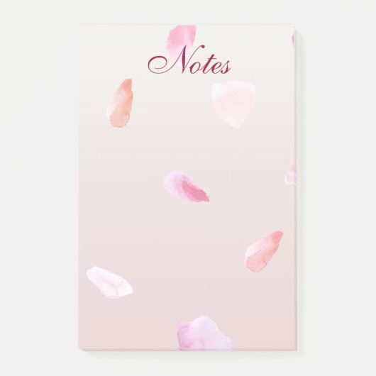 Romantische Rose Petals Post-it Klebezettel (Vorderseite)