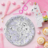 Romantische Rose Pfieber-Eukalyptuslinie zeichnend Pappteller (Party)