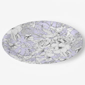 Romantische Rose Pfieber-Eukalyptuslinie zeichnend Pappteller (Schrägansicht)