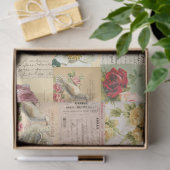 Romantische Rose Pink & Aqua Ephemere Tissue Paper Seidenpapier (Geschenk)