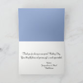 Romantische Rose Pink Blue Wedding Dankeskarte (Innenseite)