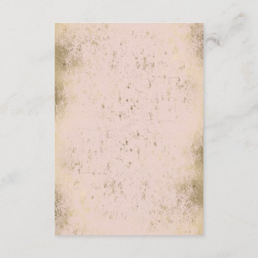 Romantische Rose Pink Gold Empfang Begleitkarte (Rückseite)