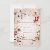 Romantische Rose Pink Gold Floral Response Card RSVP Karte (Vorderseite)