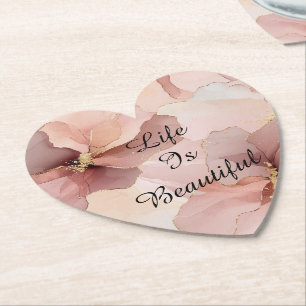 Romantische Rosé Pink Gold Florale Hochzeitsdusche Untersetzer