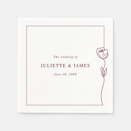 Romantische Rose Platz Serviette (Vorderseite)
