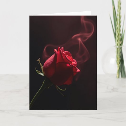 Romantische Rose Rauch Effekt Karte (Vorderseite)