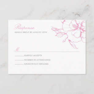 Romantische Rose-Reaktionskarten RSVP Karte