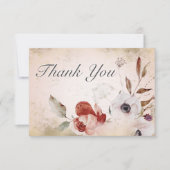 Romantische Rose Rosa Bläsergoldene Hochzeit Dankeskarte (Vorderseite)