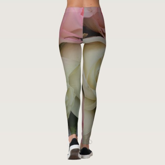 Romantische Rose Rosa Blume Leggings (Rückseite)
