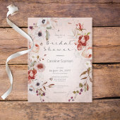 Romantische Rose Rosa Blumendusche Einladung Postkarte