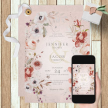 Romantische Rose Rosa Blumenzwiebeleinladung