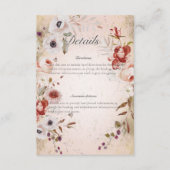 Romantische Rose Rosa Gold Blumendetails Begleitkarte (Vorderseite)