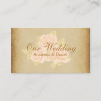 Romantische Rose Rosa Goldvintage Hochzeitseinsatz