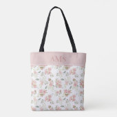 Romantische Rose | Rosa Monogramm Tasche (Rückseite)