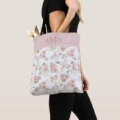 Romantische Rose | Rosa Monogramm Tasche (Von Nahem)