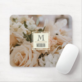 Romantische Rose, rosa Pasta l Beautiful mit Monog Mousepad