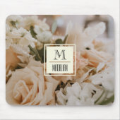 Romantische Rose, rosa Pasta l Beautiful mit Monog Mousepad (Vorne)