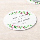 Romantische Rose Runder Pappuntersetzer (Angewinkelt)