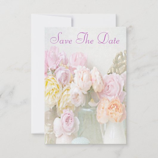Romantische Rose Save the Date in Jars (Vorderseite)