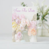 Romantische Rose Save the Date in Jars (Stehend Vorderseite)
