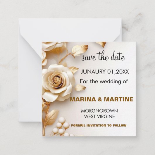Romantische Rose Save the Date Mitteilungskarte (Vorderseite)
