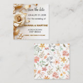 Romantische Rose Save the Date Mitteilungskarte (Vorne/Hinten)