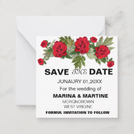 Romantische Rose Save the Date Mitteilungskarte