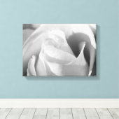 Romantische Rose Schwarz-Weiß-Blume Leinwanddruck (Insitu (Holzboden))