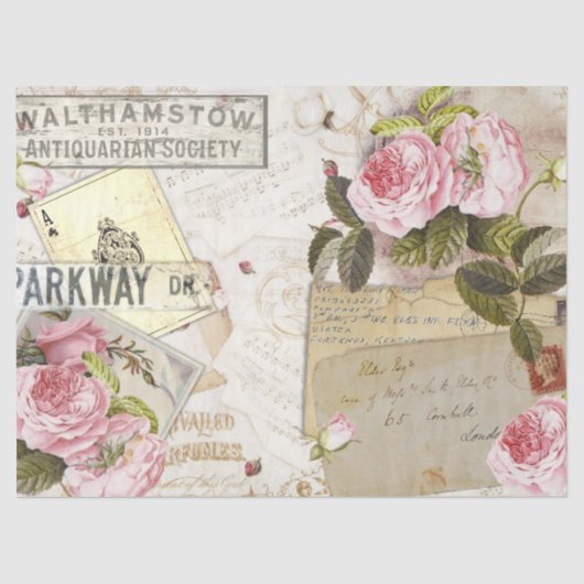 Romantische Rose Serie Design 3 Seidenpapier (Vorderseite)