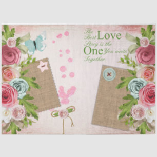 Romantische Rose Serie Design 8 Seidenpapier