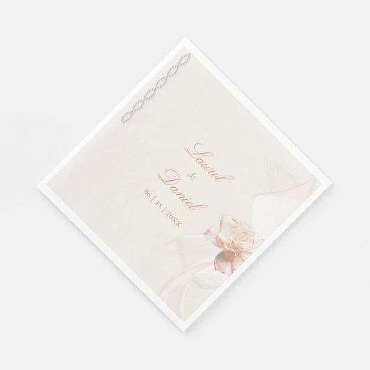 Romantische Rose Serviette (Ecke)