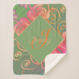 Romantische Rose Sherpa Blanket Sherpadecke