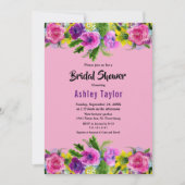 Romantische Rose Sommerblumengebirge Brautparty Einladung (Vorderseite)
