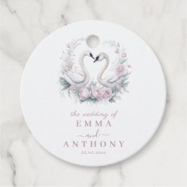 Romantische Rose Swan Couple Wedding Geschenkanhänger