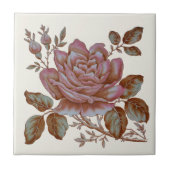 Romantische Rose Transferware Tile c. Entwurf 1900 Fliese (Vorderseite)