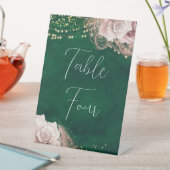 Romantische Rose über Hochzeitswasser auf Smaragdg Sockelschild (In Situ)