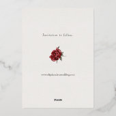 Romantische Rose und Eukalyptus Save the Date Folieneinladung (Rückseite)