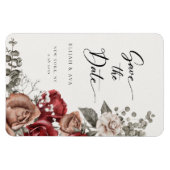Romantische Rose und Eukalyptus Save the Date Magnet (Horizontal)