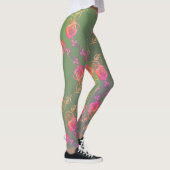 Romantische Rose und Moos Leggings (Rechts)