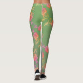 Romantische Rose und Moos Leggings (Rückseite)