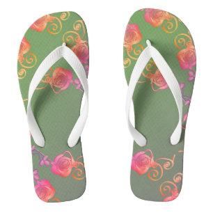 Romantische Rose und Pflaumenmoospaare von Flip Fl Badesandalen