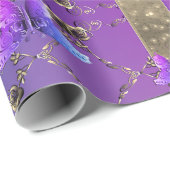 Romantische Rose und Schmetterlinge Geschenkpapier (Rolleneckpunkt)