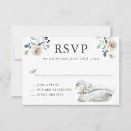 Romantische Rose und Swan Wedding RSVP